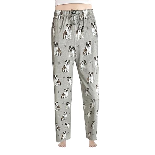 Pet Lover Pyjamahose – Baumwollmischung – für alle Jahreszeiten – bequeme Passform für Damen und Herren – für 27 Rassen erhältlich - Grau - Medium von Comfies