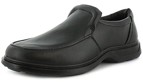 Comfisole Herren Halbschuhe Slipper Freizeitschuhe mit breiter Passform - Schwarz, EU 41, Synthetik von Comfisole