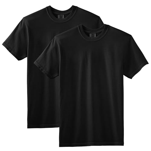 Comfort Colors Herren Erwachsene, kurzärmelig, Stil 1717 T-Shirt, Schwarz (2er-Pack), L von Comfort Colors