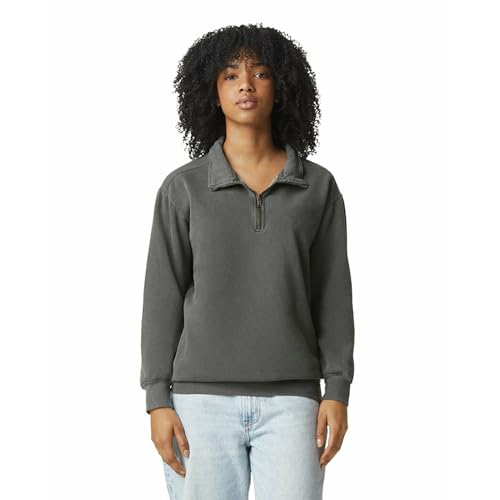 Comfort Colors Herren Erwachsene mit 1/4-Reißverschluss Sweatshirt, Pepper, Small von Comfort Colors