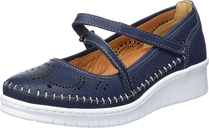 female Sportliche Slipper blau 37 von Comfortabel