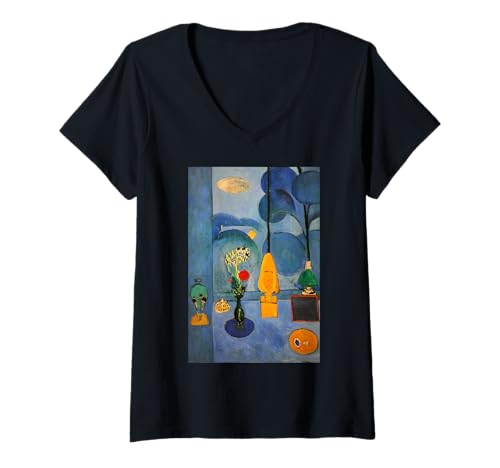 Damen Matisse – Das Blaue Fenster T-Shirt mit V-Ausschnitt Damen Matisse – Das Blaue Fenster T-Shirt mit V-Ausschnitt von Comfortees