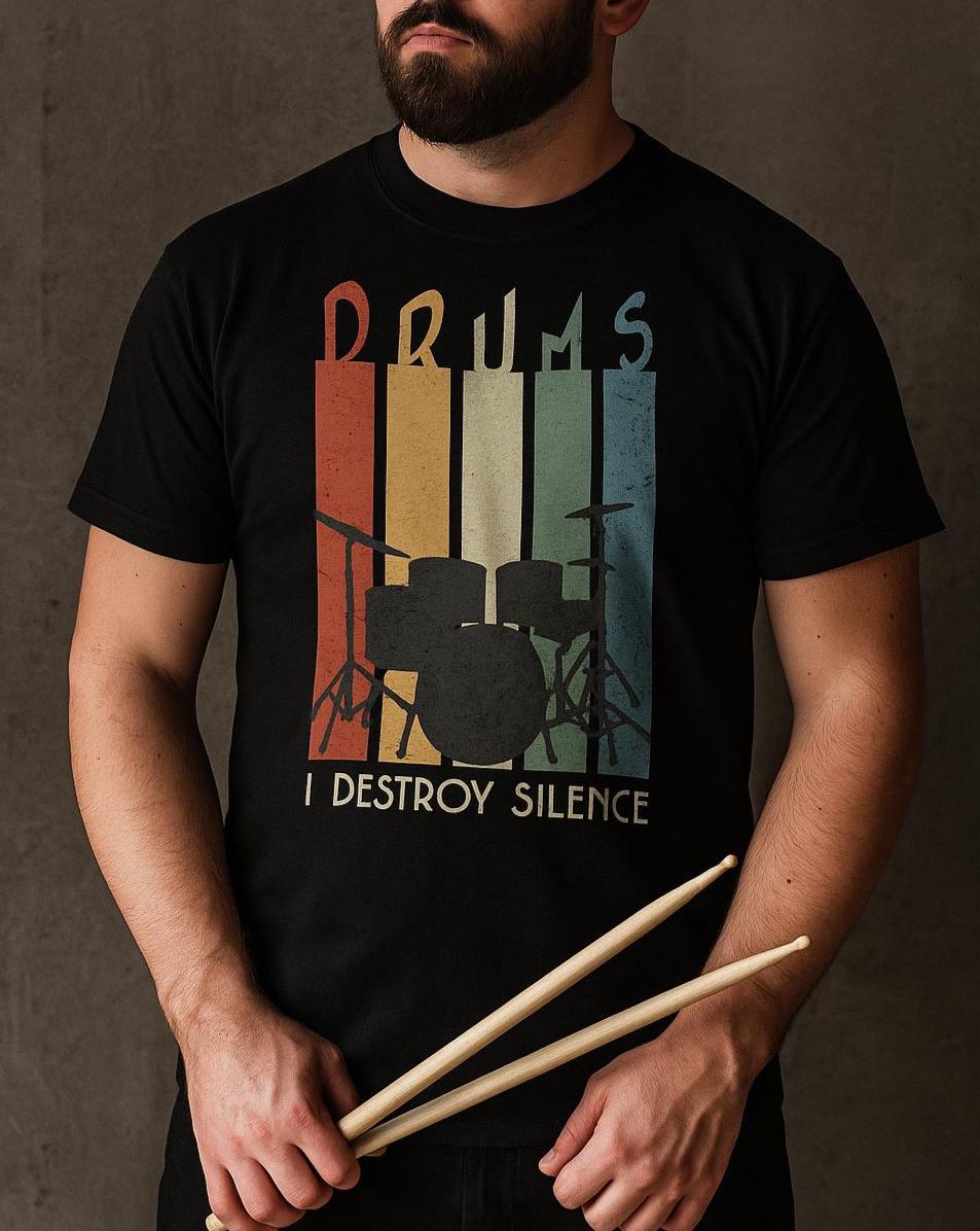 Drummer Herren T-Shirt | Schlagzeuger Shirt, Baumwolle Musikinstrument, Musiker Trommeln, Perfektes Geschenk von Comfortraum