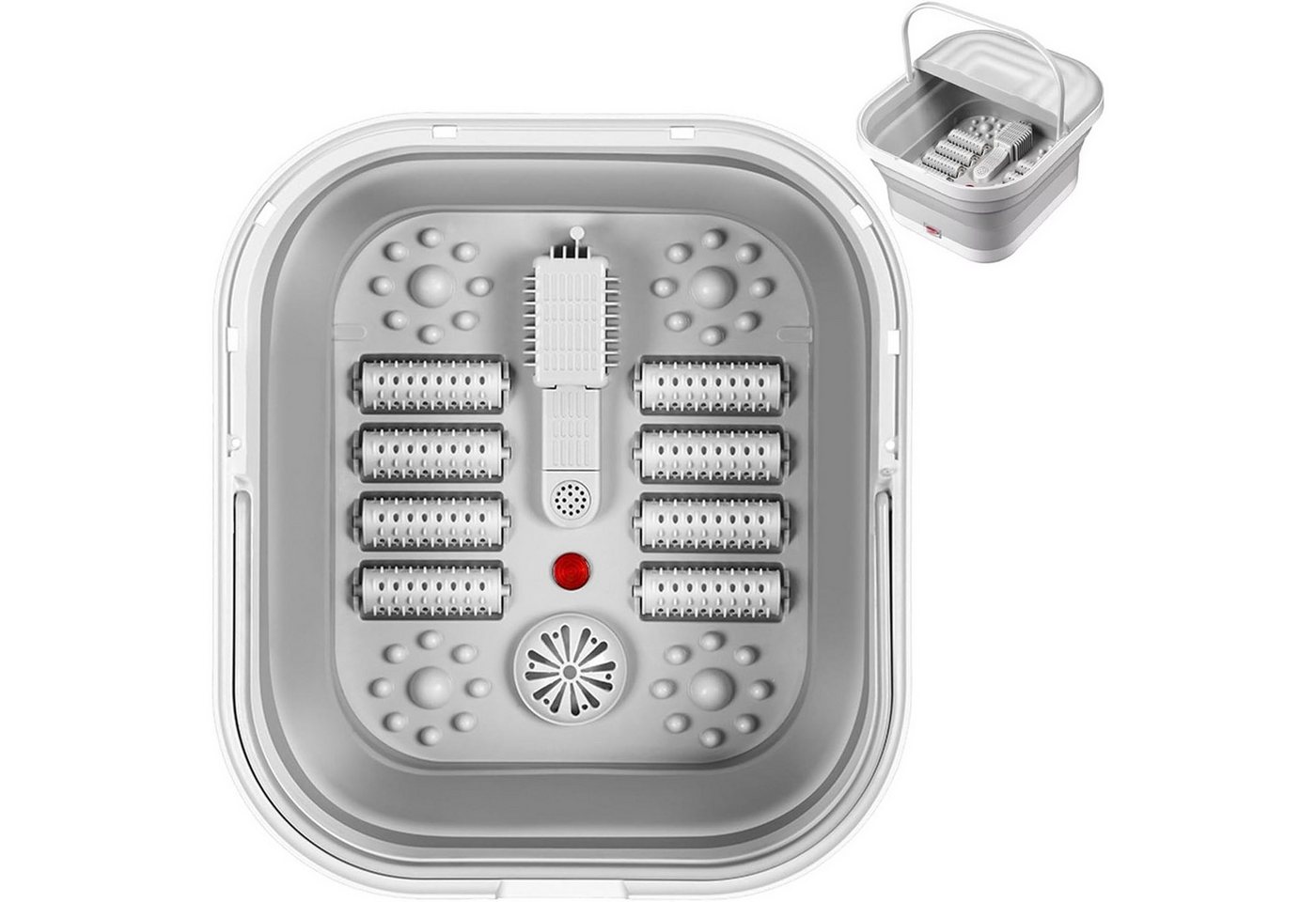 Comfy Mate Fußbad Elektrische Fußbadewanne Beheiztes Faltbares mit 8 Rollen, Rotes Licht, Fußmassagegerät Foot Spa fußsprudelbad mit massage Temperatuurregeling, 1-tlg., Voetbubbelbad met massage en verwarmingsfunctie Voetbad Tägliche, Geschenke für Vater und Mutter, Büroangestellte, Liebhaber, Ältere von Comfy Mate