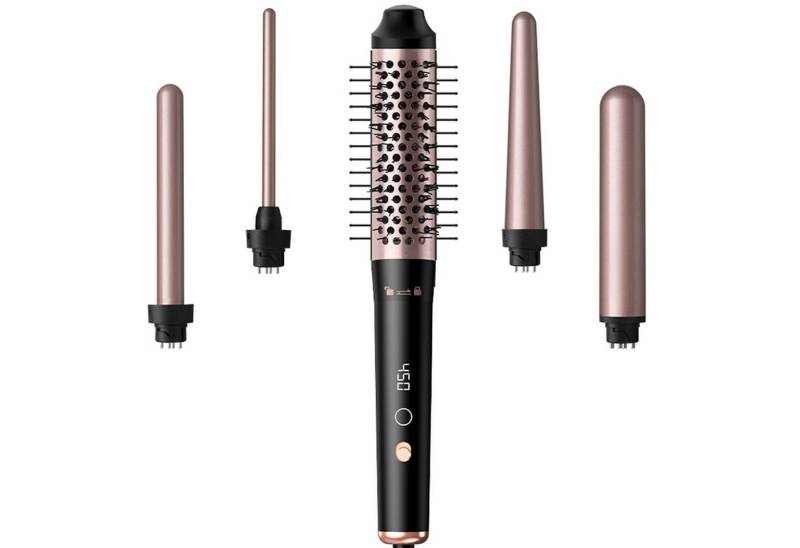 Comfy Mate Lockenstab 5 in 1, Keramik Lockeneisen mit Multifunktion Lockenbürste, Turmalin-Keramik, Lockenstabe mit Verschiedenen Aufsätzen Große und Kleine Locken 9-32mm von Comfy Mate