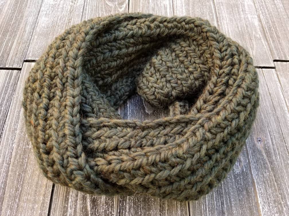 Grüne Infinity Schal, Häkeln Chunky Kreis Cowl, Cowl Grüne Infinity Schal, Häkeln Chunky Kreis Cowl, Cowl von ComfyCrochetDesign