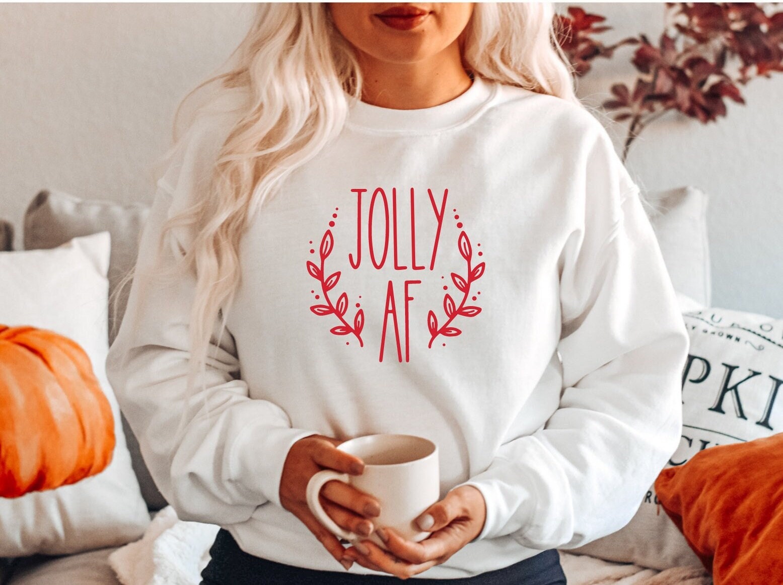 Jolly Af Sweatshirt, Lustiges Weihnachtsshirt, Weihnachtspullover Für Frauen, Shirt, Geschenk Weihnachten, Süßer Weihnachts-Hoodie von ComfyShirtsUS