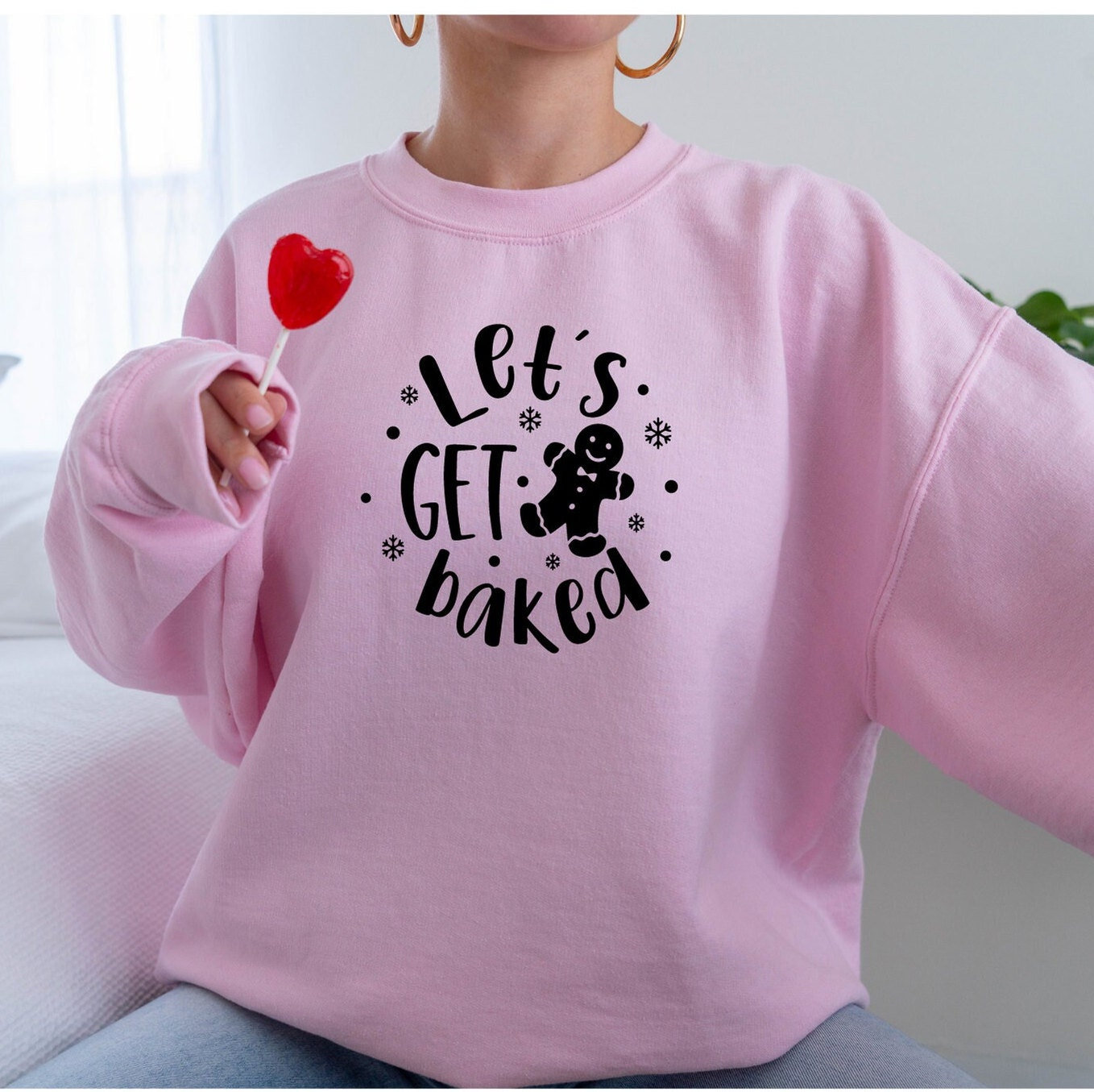 Let Es Get Baked Sweatshirt, Weihnachts Backpullover, Lustiger Weihnachtspullover, Weihnachtspullover von ComfyShirtsUS