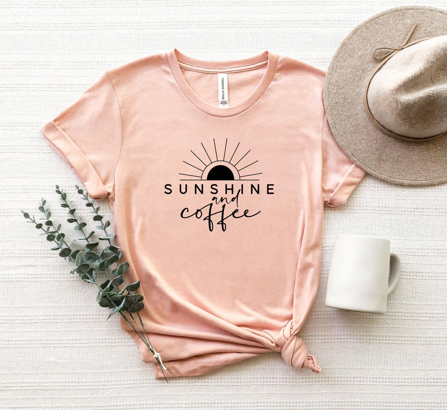 Sunshine & Coffee Shirt, Lover T-Shirt, Addict Geschenk Für Kaffeeliebhaber, Kaffee Shirt Frauen von ComfyShirtsUS