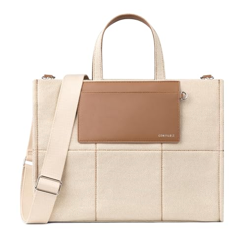 Comfyable Laptop Tote Bag for Women, Canvas Purse with Large Capacity, Both Briefcase Handbag and Crossbody Shoulder Bag for Travel, Work von Comfyable
