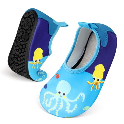 Comfyouth Badeschuhe Wasserschuhe Kinder Schnell Trocknend Schwimmschuhe Aquaschuhe Jungen Sommer rutschfest Strandschuhe 24-35 EU von Comfyouth