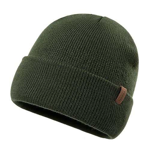 Comhats Beanie Mütze Herren Strickmütze Warme Wintermütze Unisex Weich Beanie Hats Armygrün von Comhats