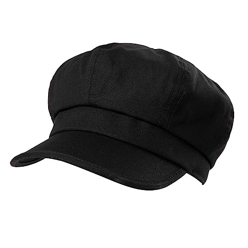 Comhats Damen Ballonmütze Schirmmütze Cabbie Maler Mütze 8-Panel Newsboy Cap Frühling Herbst 94574_Schwarz M von Comhats