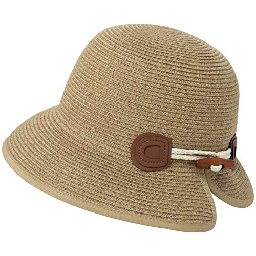 Comhats Faltbarer Strohhut für Damen Sonnenhut am Strand UV Schutz Sommerhut Garten 92671_braun M von Comhats