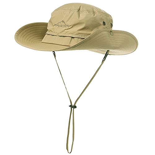 Comhats Outdoor Faltbarer Boonie Buschhut mit Kinnband UPF 50+ Unisex Khaki 63cm(L/XL) von Comhats