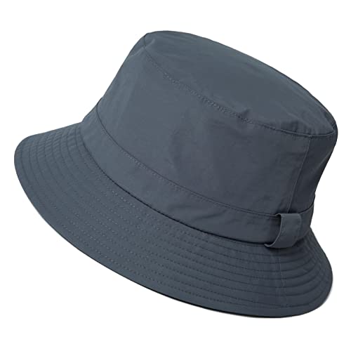 Comhats Regenhut Unisex für Damen Herren Wasserdichter Bucket hat Faltbar Eimerhut Strand Surfen Angeln UPF50 Breite Krempe Sonnenhut (L, 92557_grau) von Comhats