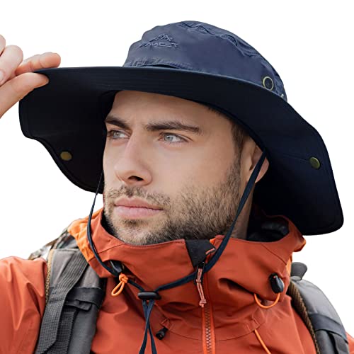 Comhats Sonnenhut Herren Breiter Krempe UV-Schutz - Safari, Wander, Tropen für Sommer Outdoor-Aktivitäten, Wasserdicht & Winddicht - Ideal zum Wandern, Angeln, Spazieren, Segeln Navy M von Comhats