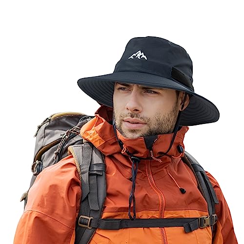 Comhats Wasserdichter Bucket Hat für kleine Köpfe, Outdoor-Hut zum Wandern, Golfen, Safari, Angeln, Wandern - Regenhüte - UPF 50+ Sonnenhut verstellbar, faltbar, Winddicht L Marineblau von Comhats