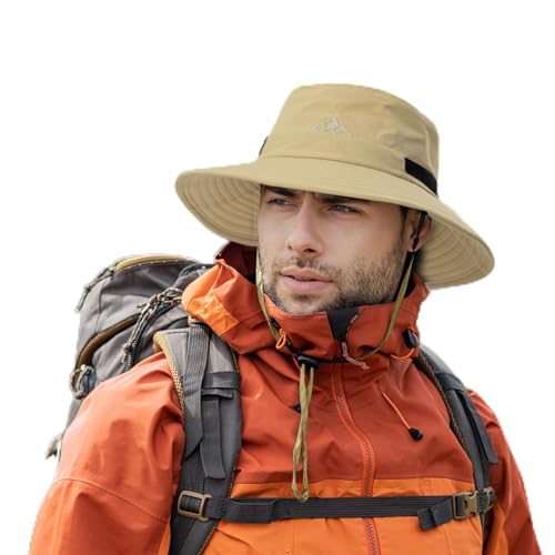 Comhats Wasserdichter Bucket Hat für kleine Köpfe, Outdoor-Hut zum Wandern, Golfen, Safari, Angeln, Wandern - Regenhüte - UPF 50+ Sonnenhut verstellbar, faltbar, Winddicht L Khaki von Comhats