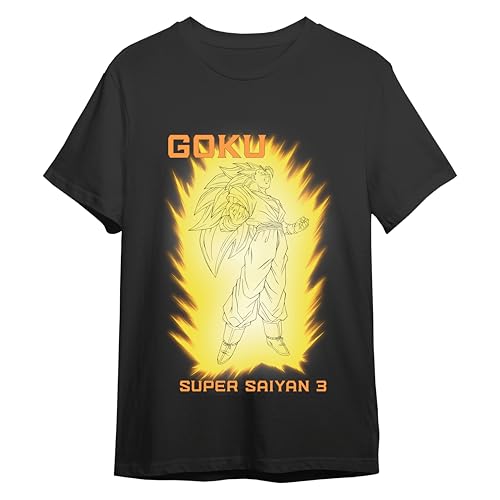 Comic Studio Unisex Dragon Ball Z Camiseta | Goku Super Sayan 3 | Printed | | XL T-Shirt, Schwarz von comic studio