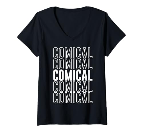 Damen Komisch T-Shirt mit V-Ausschnitt von Comical Apparel