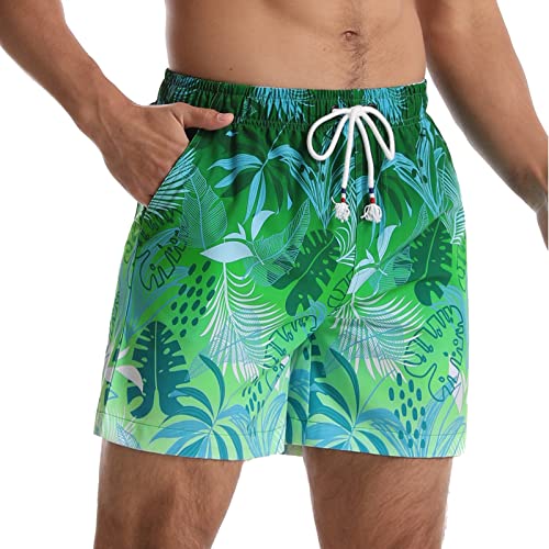 Comilaka Badeshorts Herren Schwimmhose Männer Gradient Farben Boardshorts mit Mesh-Futter Badehose Schnelltrocknend mit Verstellbarem Tunnelzug von Comilaka