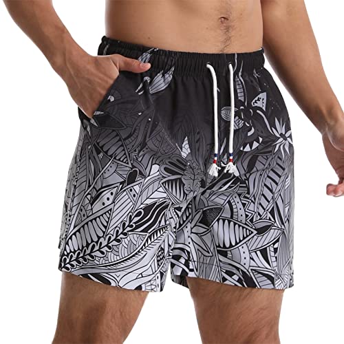 Comilaka Badeshorts Herren Schwimmhose Männer Gradient Farben Boardshorts mit Mesh-Futter Badehose Schnelltrocknend mit Verstellbarem Tunnelzug von Comilaka