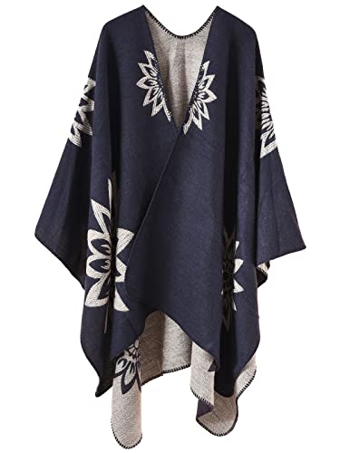 Comilaka Damen Ponchos Capes Herbst Winter Cardigan Schal Wrap Open Front Cape von Comilaka