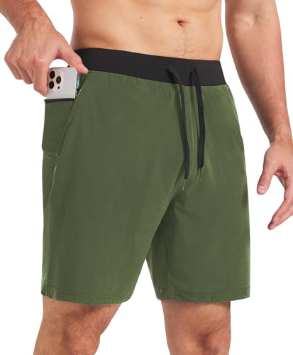 Comilaka Herren 7" Sporthose Sport Kurz Running Fitness Laufshorts Leicht Schnell Trocknend Trainingshose mit Reißverschlusstasch von Comilaka