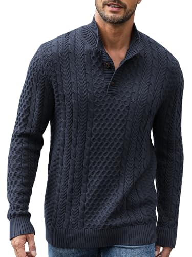 Comilaka Herren Pullover Rollkragenpullover Grobstrick Strickpullover Männer Winterpullover Dicke Kabelstrick von Comilaka