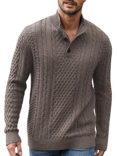 Comilaka Herren Pullover Rollkragenpullover Grobstrick Strickpullover Männer Winterpullover Dicke Kabelstrick von Comilaka