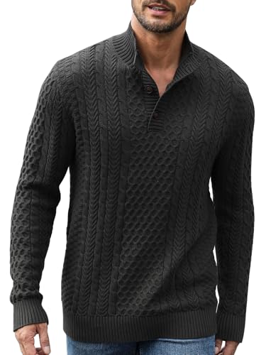 Comilaka Herren Pullover Rollkragenpullover Grobstrick Strickpullover Männer Winterpullover Dicke Kabelstrick von Comilaka