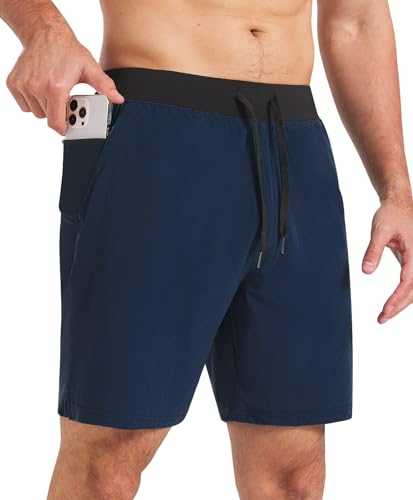 Comilaka Herren 7" Sporthose Sport Kurz Running Fitness Laufshorts Leicht Schnell Trocknend Trainingshose mit Reißverschlusstasch von Comilaka