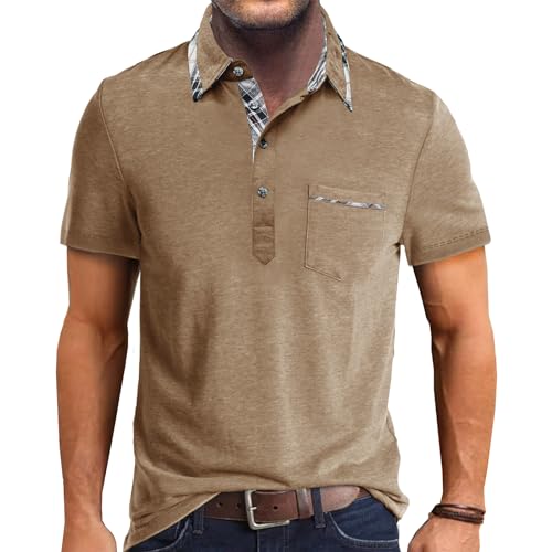 Comilaka Poloshirt Herren Kurzarm Kontrastfarbe T Shirts mit Tasche Polo Klassisches Sommer Comilaka Poloshirt Herren Kurzarm Kontrastfarbe T Shirts mit Tasche Polo Klassisches Sommer von Comilaka