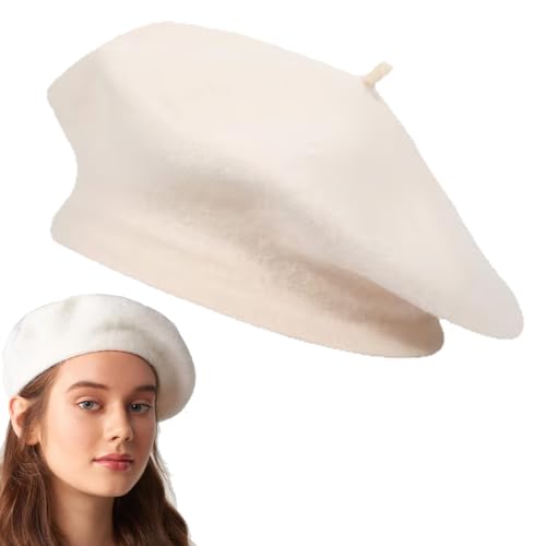 Barett Baskenmütze im Französischen Stil - Klassische Damen Wintermütze aus Wolle - Milc von Comioke