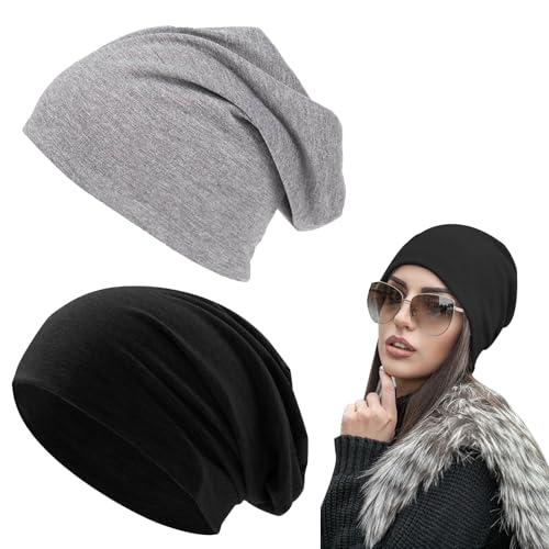 Comioke Beanie Mütze für Herren und Damen,Klassische Beanie Mützefür, Leicht und Elastisch, Kopfbedeckung aus Jersey Baumwolle,Leichte läuft Mütze Unisex Slouch Strickmützen Longbeanie für Winter von Comioke