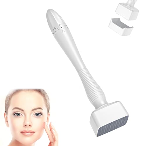 Comioke Derma Stamp, Dermastamp, 140 Pins, Microneedle Stamp, Professionelle Microneedling Stempel für Haare, Bartwuchs, Gesicht, Körper (Einstellbar 0-3,0 mm) von Comioke