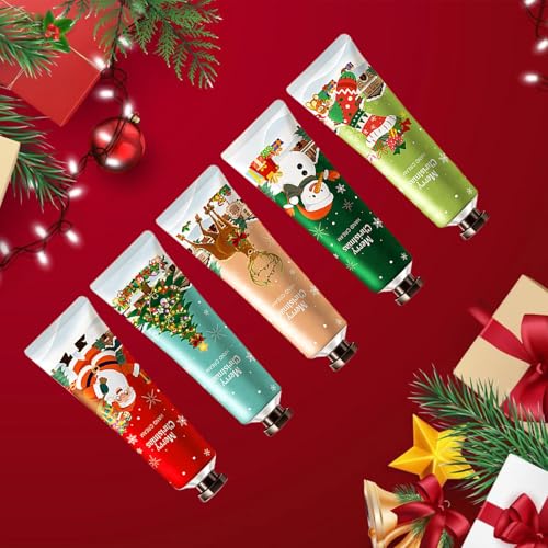 Mini Handcreme Set, Pflegecreme Weihnachten, 5 Pack Mini Handcreme Tube, Handcreme Damen Geschenkset, Handcreme for Women, Handcreme Set Für Trockene, Hand Creme, Handcreme Feuchtigkeitsspendend von Comioke