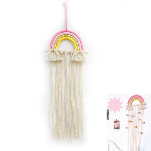 Regenbogen Haarspangenhalter,Haargummi Aufbewahrung,Haarspangen Aufbewahrung Mädchen,Haarnadel Lagerung Stirnband,Haarklammer Mädchen,Aufbewahrung Haarschmuck,Organizer für Haarschmuck,Pink von Comioke