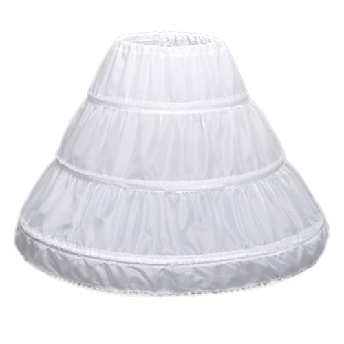 Reifrock Mädchen Petticoat 3 Creolen, Kinder Mädchen Reifrock, Reifrock Mädchen Unterrock, Reifrock Petticoat, Halber Slip Mädchen, Reifrock, für Prinzessin Kleid Weiß von Comioke