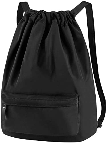 Comius Sharp Turnbeutel, Unisex Sportbeutel Kordelzug Beutel Rucksack Kordelzug Turnbeutel Daypack Gymsack Gym Bag Beutel Sportbeutel Rucksack für Damen & Herren (Black) von Comius Sharp