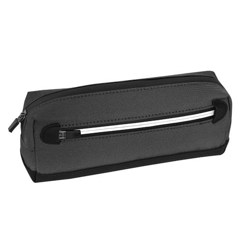 Comix Campus Federmäppchen, ideal für Make-up und Schreibwaren, mit Hauptfach und Fronttasche mit Reißverschluss, 22 x 8 x 6 cm, Schwarz, Schwarz, Casual von COMIX