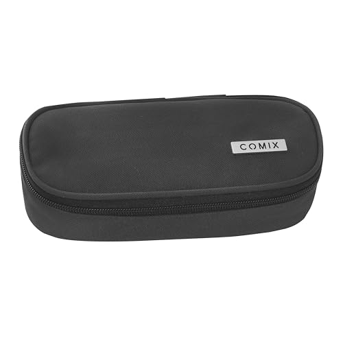 Comix - Ovales Schulmäppchen für Kinder und Jugendliche, ideal zur Aufbewahrung von Schreibwaren, mit Inneneinteilung mit elastischen Schlaufen und praktischem Reißverschluss, 22 x 5 H x 7 cm, von COMIX