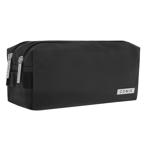 Comix - Schul-Federmäppchen mit 2 Reißverschlüssen für Kinder und Jugendliche, ideal für die Aufbewahrung von Schreibwaren für die Schule, mit praktischem Reißverschluss und Metall-Logo, 22 x 10 x 10 von COMIX