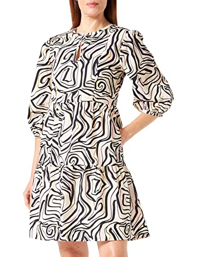 comma Damen 60.2.62.20.200.2132126 Kleid, 44A4 beige|pink|schwarz, 38 von comma