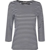 Comma Damen 3/4 Arm Shirt black white stripes 34 von Comma CI