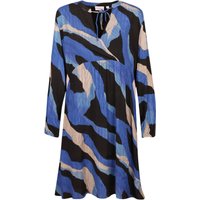 Comma Damen Langarm Kleid blue black printed 34 von Comma CI