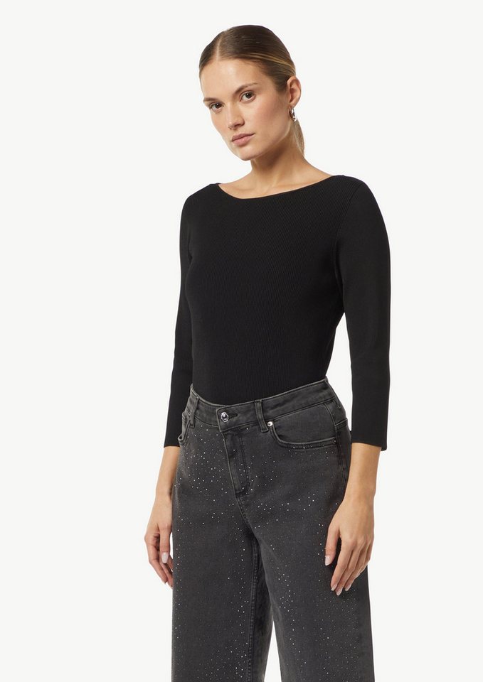Comma 3/4 Arm-Pullover Schmaler Strickpullover mit 3/4-Arm von Comma