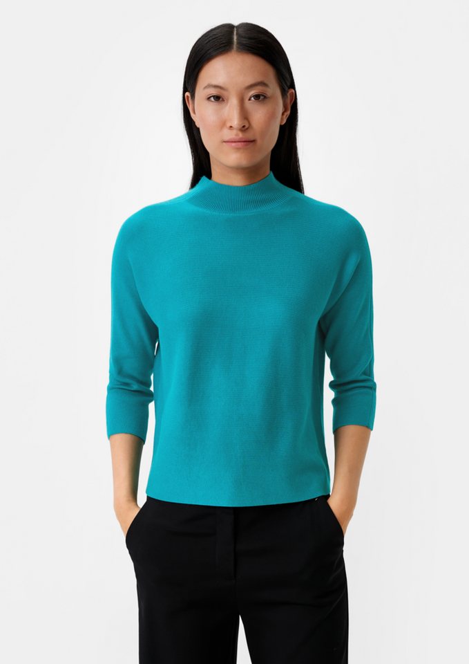 Comma 3/4 Arm-Pullover Strickpullover aus Viskosemix Rippblende von Comma