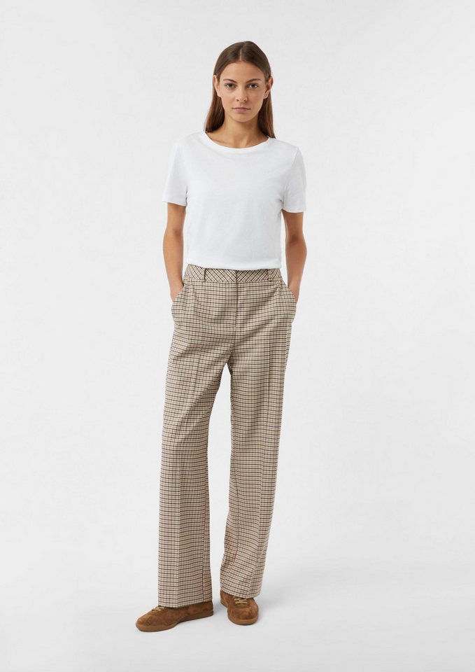 comma Chinos Hose Karohose mit Straight Leg von comma